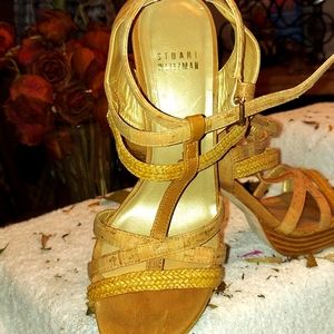 Stuart Weitzman SEXY tan strappy heels.